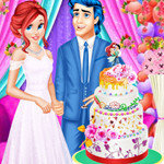 صورة Ariel And Eric Wedding Cake Cooking