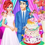 صورة Ariel And Eric Wedding Cake Cooking