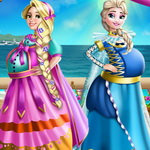 صورة Elsa And Rapunzel Pregnant Costumes