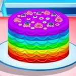 صورة Elsa Cooking Rainbow Cake