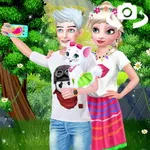 صورة Elsa Couple Travel Selfie With Pet